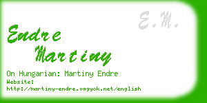 endre martiny business card